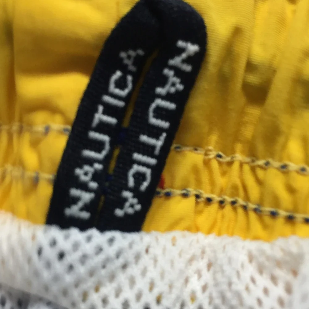 Nautica  Mens XL Blue Swim Trunks Shorts Elastic Waist Casual Lake River Beach‎